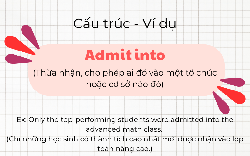 admit kết hợp với giới từ into