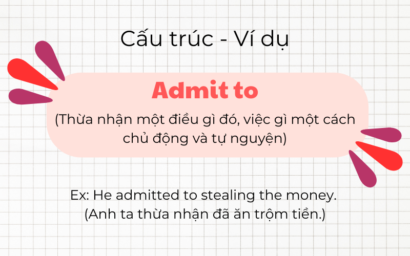 admit kết hợp với giới từ to