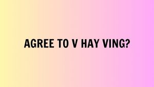 Agree to V hay Ving