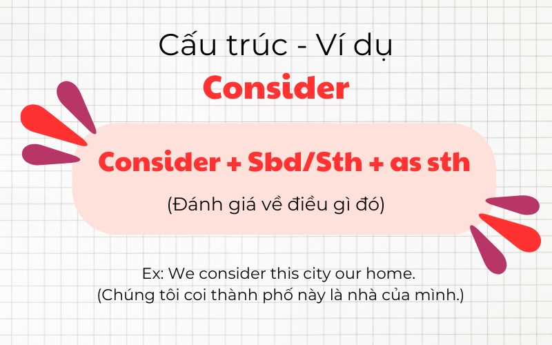 cấu trúc consider somebody + as something