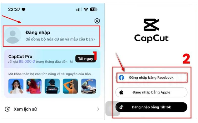 Đăng ký tài khoản CapCut